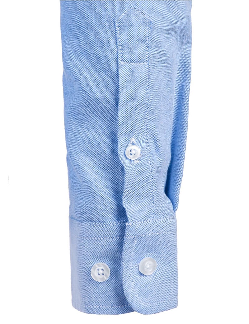 ZEROYAA Men's Hipster Casual Slim Fit Long Sleeve Button Down Oxford Shirts with Chest Pocket Z111 Light Blue Large - Image 2